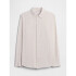 V-LS STANDARD LINEN COTTON WHITE KHAKI STRIPE
