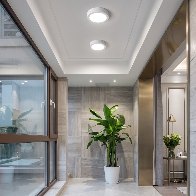 PLRA018 Panel LED Redondo de Adosar 18W Luz Cálida