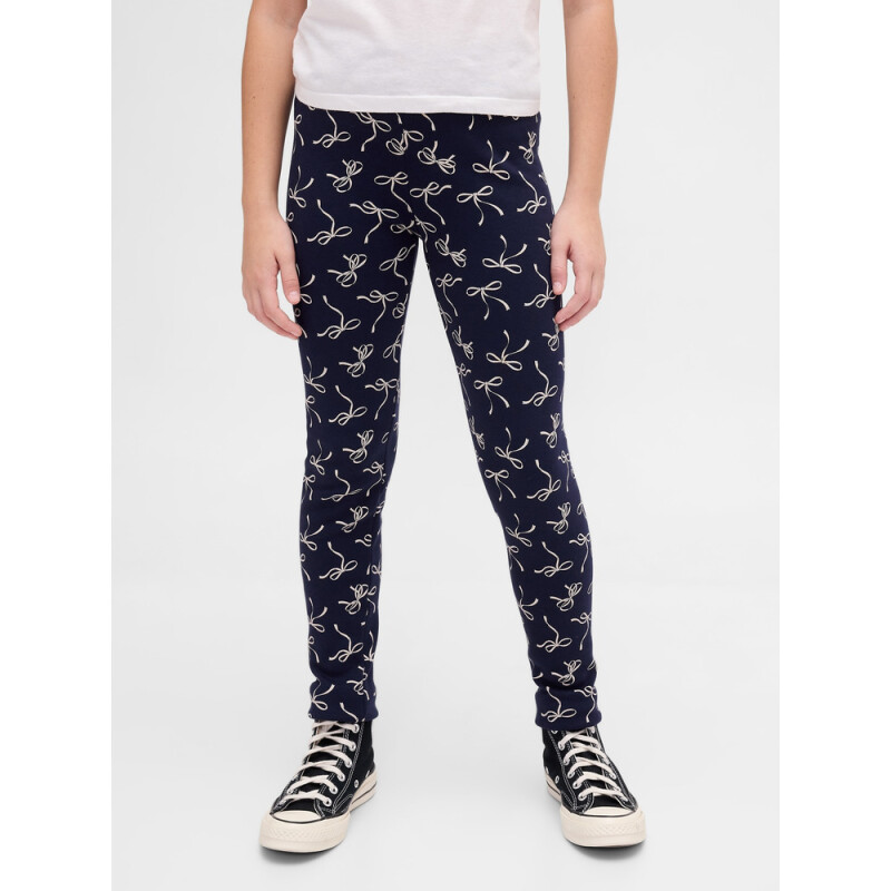 COZY LEGGINGS NAVY BOWS