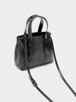 Bolso Tote Efecto Craquelado negro