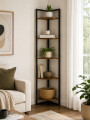 RACK ESQUINERO 5 ESTANTES NEGRO