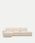 Sofá modular desenfundable Alea 5 plazas chenilla chaise longue izquierdo crudo 340 cm Sofá modular desenfundable Alea 5 plazas chenilla chaise longue izquierdo crudo 340 cm
