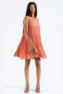 STRIPED TEE KNIT DRESS Fucsia
