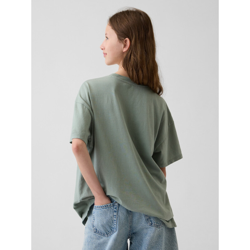 SS EXTRA RELAXUED TUNIC TEE_GRAPHIC MAY SAGE