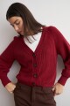 Cardigan escote V bordo