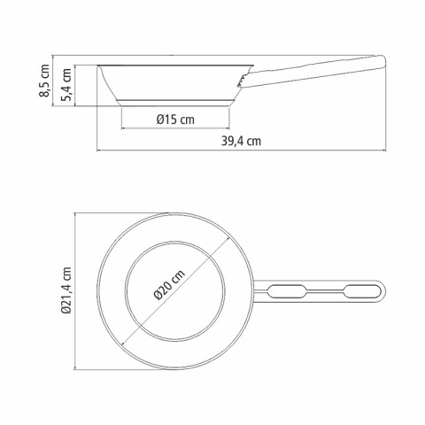 Sartén acero inox. ø20cm. 1,3 lts. "allegra" TF1832