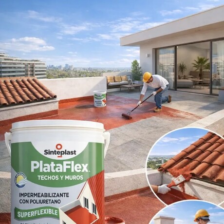 IMPERMEABILIZANTE POLIURETANO PLATAFLEX AZUL 4LTS SINTEPLAST ++ N/a