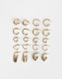 Aros Argollas Set Metal Set De Argollas - Dorado