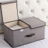 Caja Organizadora Plegable Ropa Doble Compartimiento X 6 Color Gris y Blanco