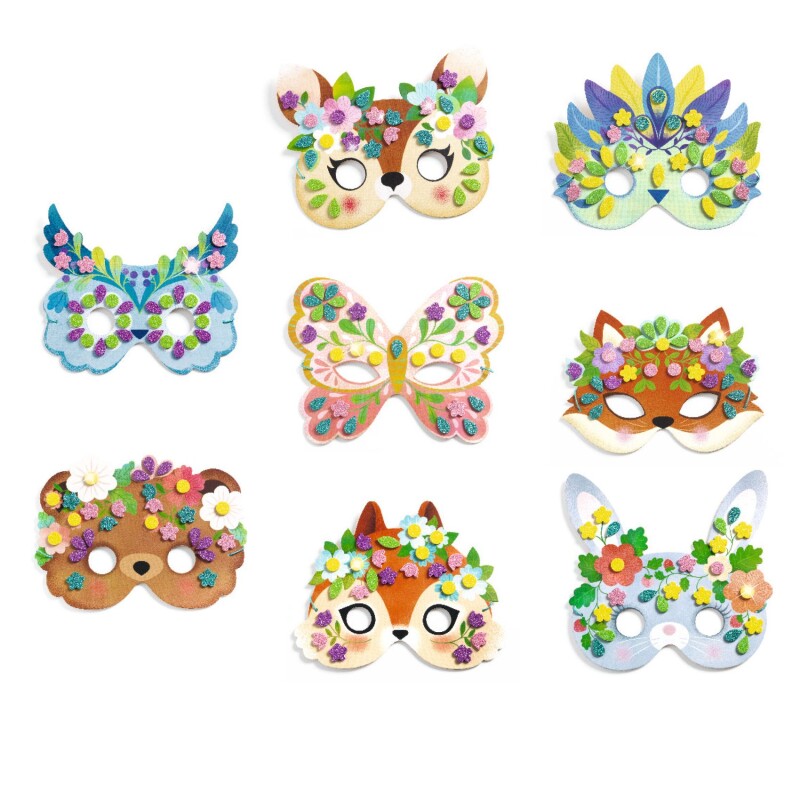 Máscaras de mosaico para decorar animales del bosque Djeco Máscaras de mosaico para decorar animales del bosque Djeco