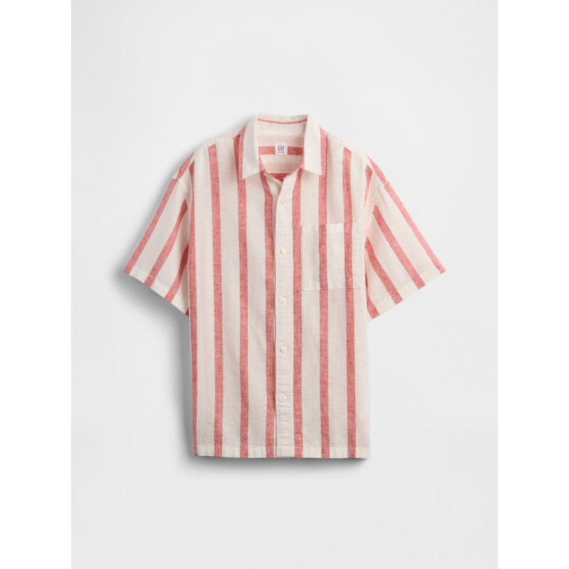 SS LINEN RED STRIPES
