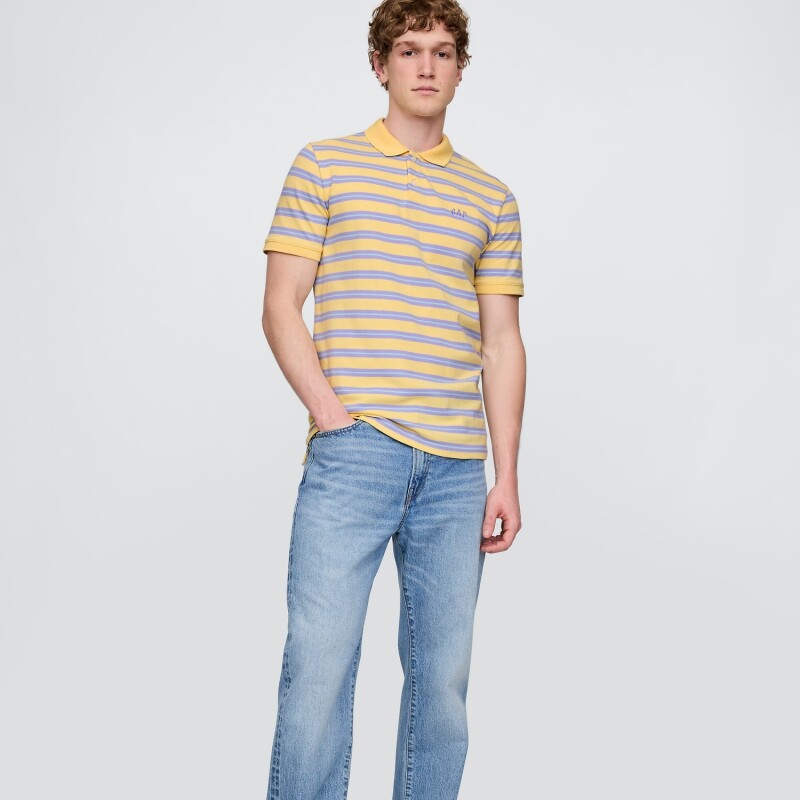 F-LOGO PK POLO YELLOW STRIPE