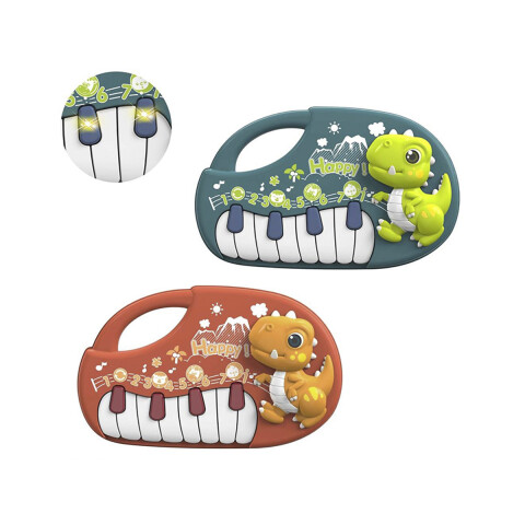 Piano Dinosaurio 3D con Luz y Sonido Colores Surtidos U