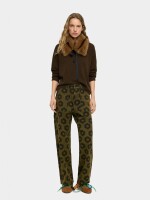 Pantalón Vaquero Estampado Floral verde