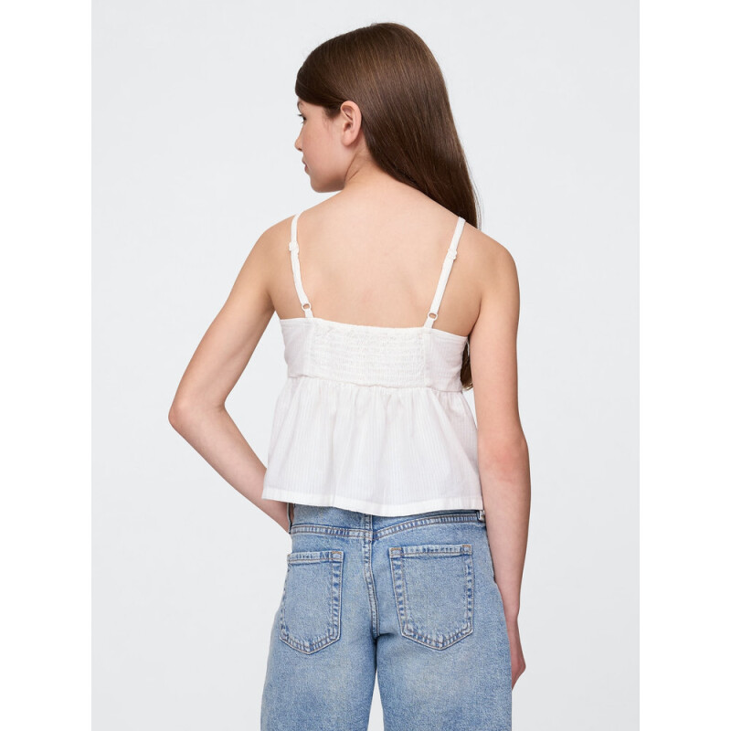STRAPPY WOV BOW TOP NEW OFF WHITE