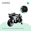 Moto a Batería Barry con ruedas luces música y usb Blanco