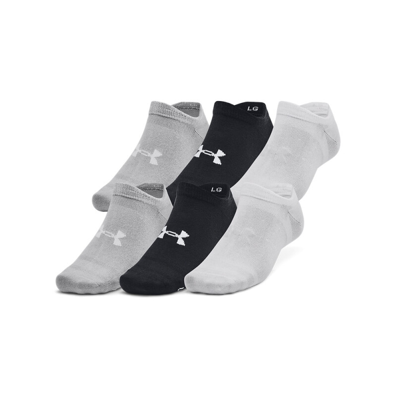 UA Essential No Show 6pk-WHT BLK-002