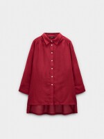 Camisa Semitransparente 100% Algodón rojo