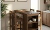 Desayunador 4 Bancos Cocina Comedor Madera - Nogal Desayunador 4 Bancos Cocina Comedor Madera - Nogal