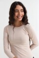 Remera m/l cuello a la base BEIGE