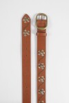 Cinturón tachas antique flor marrón