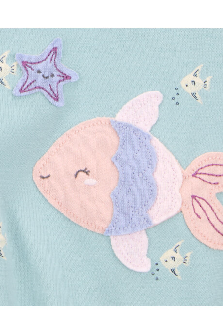 Monito bombachudo de algodón, diseño peces Sin color