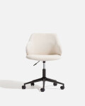 Silla de escritorio Einara chenilla beige y patas de acero negro Silla de escritorio Einara chenilla beige y patas de acero negro