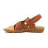 Country Sandalia Para Dama, Capellada Cuero , Suela Baja C/velcro Durazno-coral