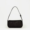 Cartera al hombro Leaf en efecto cuero gamuza Negro