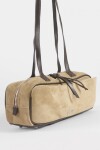 Cartera de hombro suede beige