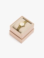 Reloj De Punto Metálico De Acero Inoxidable dorado