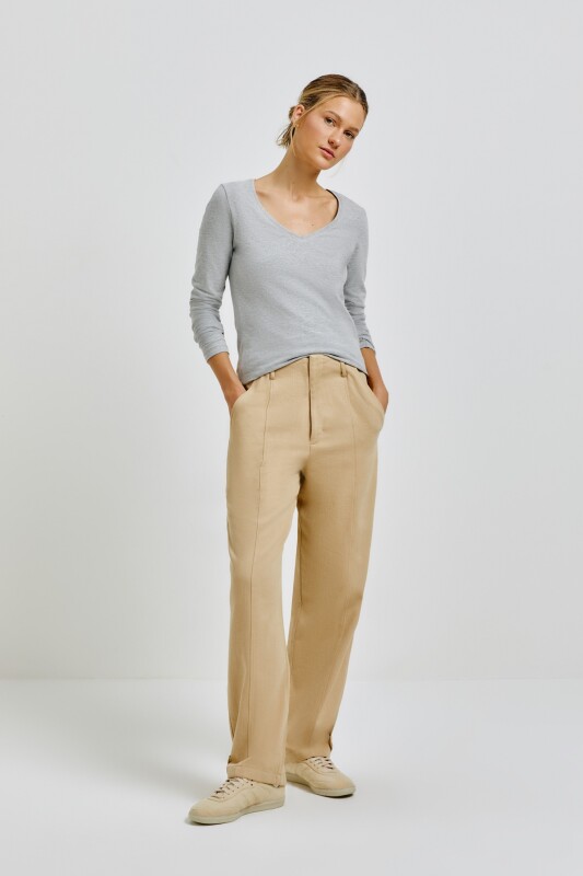 BLUSA ML FEM CINZA MESCLA