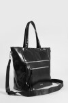 Shopper con cierres cuero vegano negro