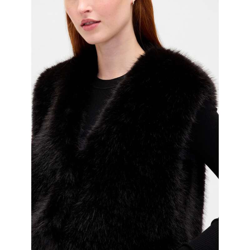 FUR VEST TRUE BLACK V2