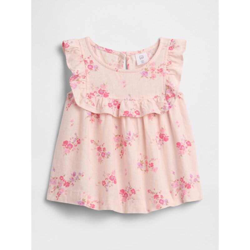 V-LINEN TOP SP26 PINK FLORAL