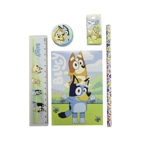 Set x 5 Útiles Escolares con Libreta Bluey U