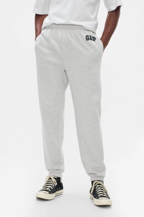 Pantalon Deportivo Con Felpa Logo Gap Hombre Light Heather Grey B08