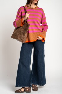 Sweater Rayado Rosa