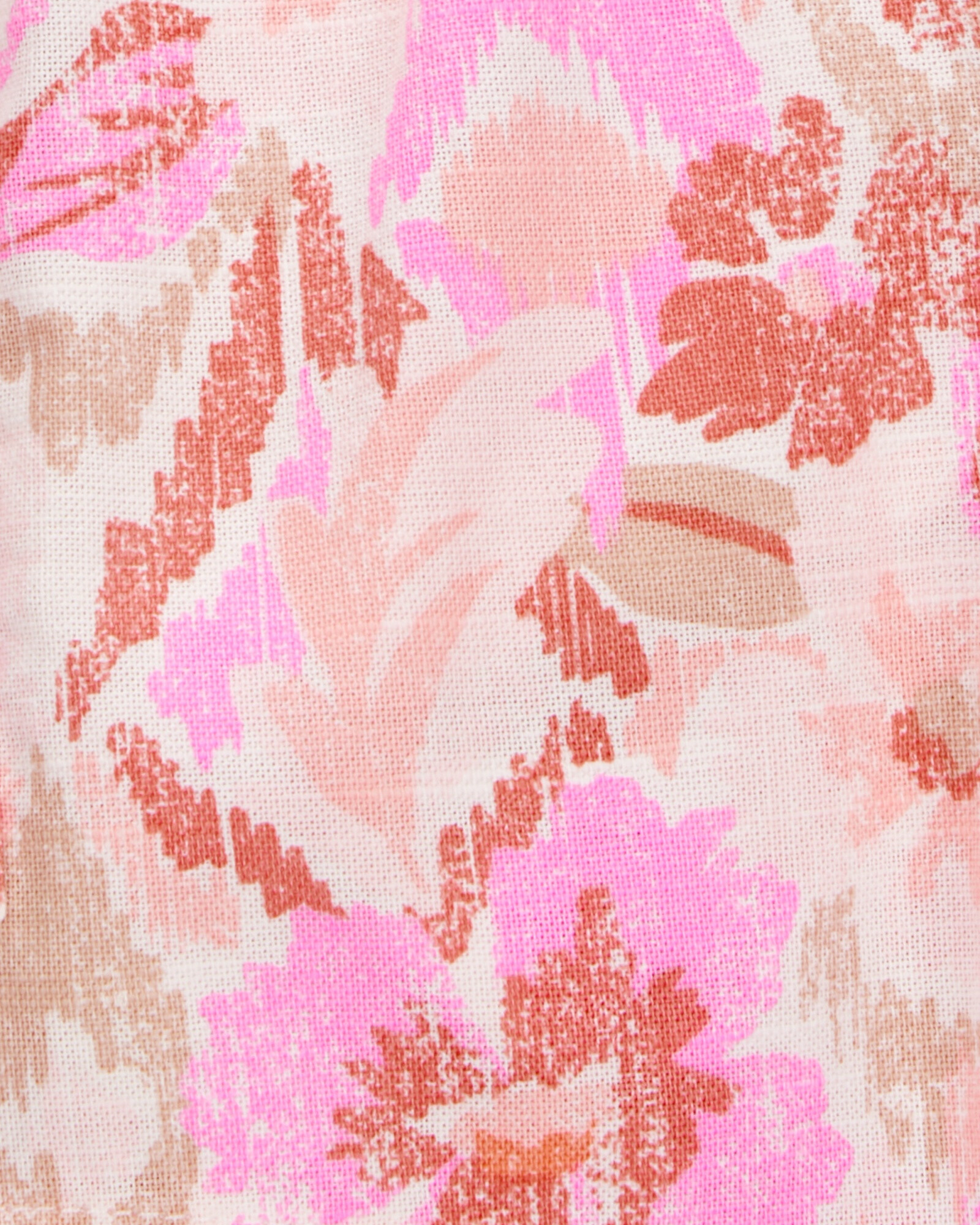 Short de algodón, con cordón, diseño floral Sin color