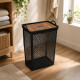 Cesto de ropa con tapa simil madera 49 Lts NEGRO