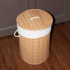 Canasto cesto para ropa sucia de bambú redondo Canasto cesto para ropa sucia de bambú redondo