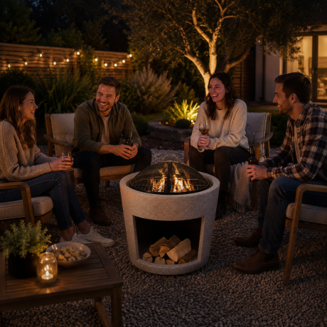 QUEMADOR FOGON FIRE KING CON GUARDA LEÑA PARA EXTERIOR QUEMADOR FOGON FIRE KING CON GUARDA LEÑA PARA EXTERIOR