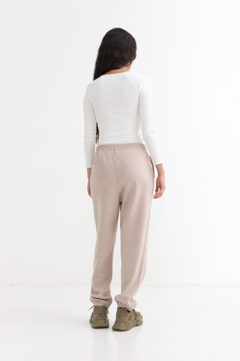 Pantalón jogger felpa BEIGE