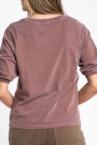 Remera Algodón Manga Globo Chocolate