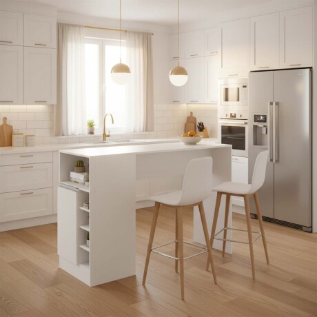 BARRA/DESAYUNADOR MDP BLANCO COLUMBUS