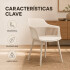 Silla Comedor X4 Cocina Aurora Marcela Nórdica Apoyabrazos Beige 1