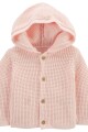 SACO DE PUNTO C/CAPUCHA ALGODÓN NIÑA-BB CARTERS COMBINACION 1