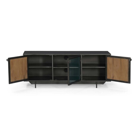 MUEBLE PARA TV MADERA-Y-METAL MARRON VITRO AVELLANA