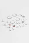 Set de 10 pins variados plateado