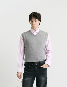 470885 CHALECO HARRINGTON LABEL Gris Medio